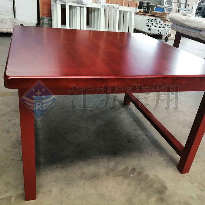 Steel frame solid wood table